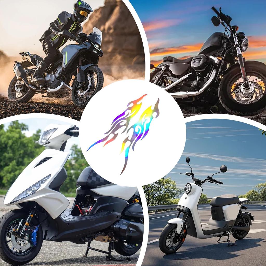 Yuemeuy Motorcycle Stickers | Flame Stickers - 2 Pack Waterproof Emblem for Suitcase Tall Box Golf Cart Bumper Boat