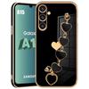 Bracelet Case for Samsung Galaxy A55 5G, Silicone Protection with Love Pattern Bracelet - Black