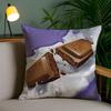 Funny Mi-olka Purple Pillow Case Anti-dustmite Invisible Zipper Sofa Bed