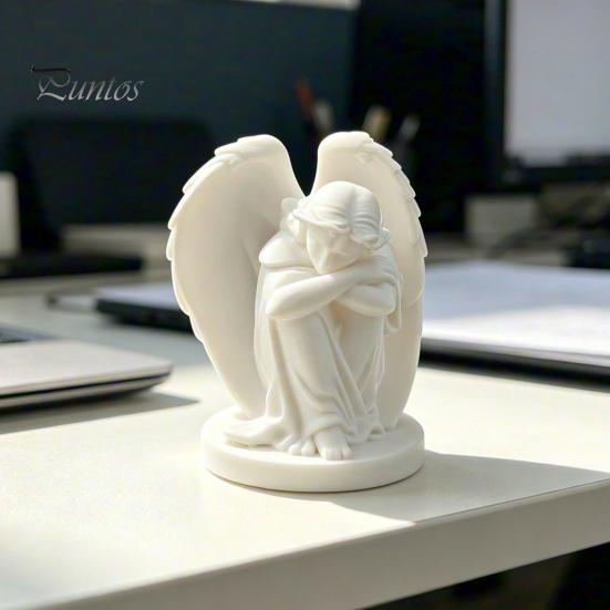 Изящные Крылья Скульптуры 3D Печатное Украшение Спящий Ангел, Минималистичная Фигурка Настольное Украшение Декор, Эстетичная Скульптура для Дома Офиса