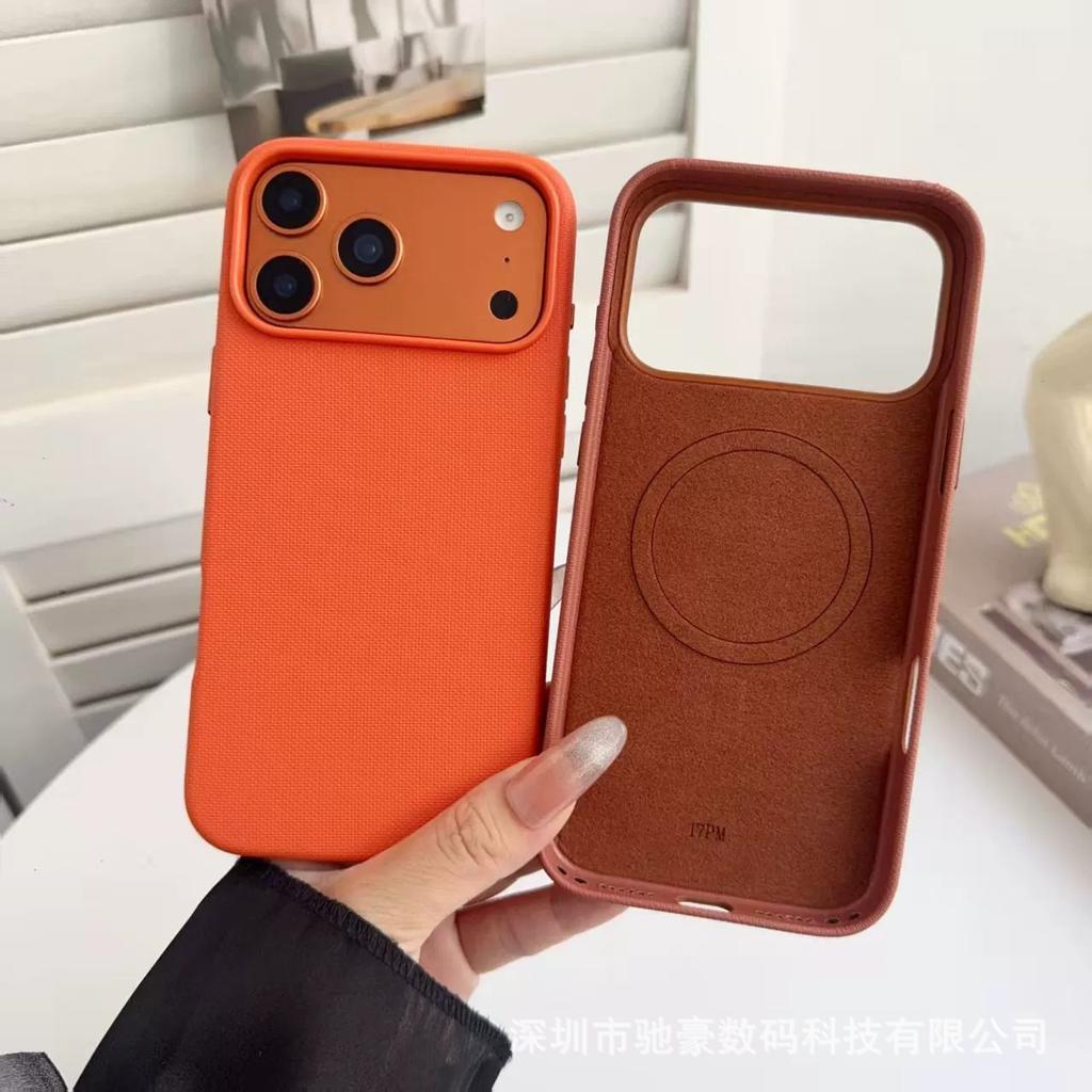 Подходит для iPhone17promax официальная ткань с технологией кожаная магнитная чехол для мобильного телефона Apple 16 деловой всесторонний противоударный