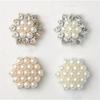 10Pcs/Lot Gold/Silver Hexagon Alloy Pearl Rhinestone Embellishment Ornament Buttons Hair Bow DIY Decoration Accessories