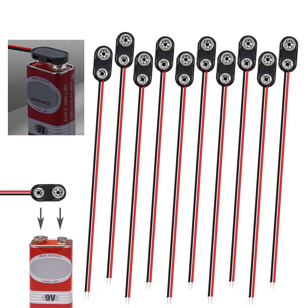 10Pcs Snap on Battery Clip Connector Battery Holder 9V Battery Snap Connector Power Supply