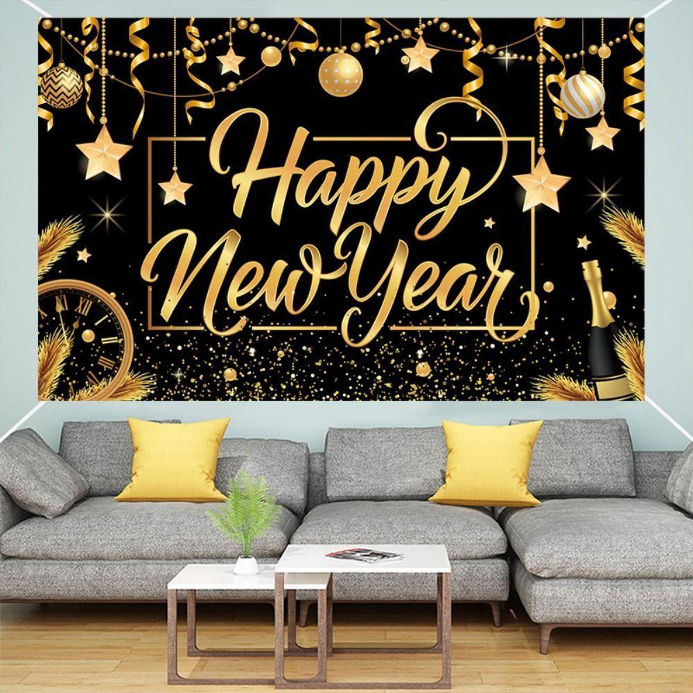 New Year Theme Happy New Year Photography Backdrop Background Banner Home Party Decor