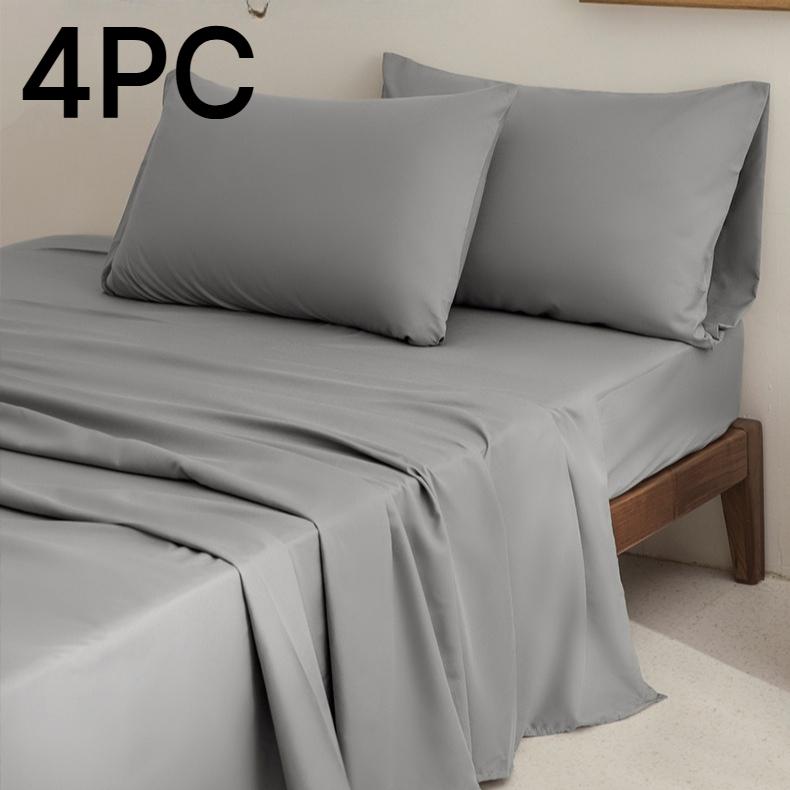 Fitted Sheet Set Breathable & Cooling Sheets Hotel Luxury Bed Sheets Extra Soft Easy Fit - 3/4 Piece Set