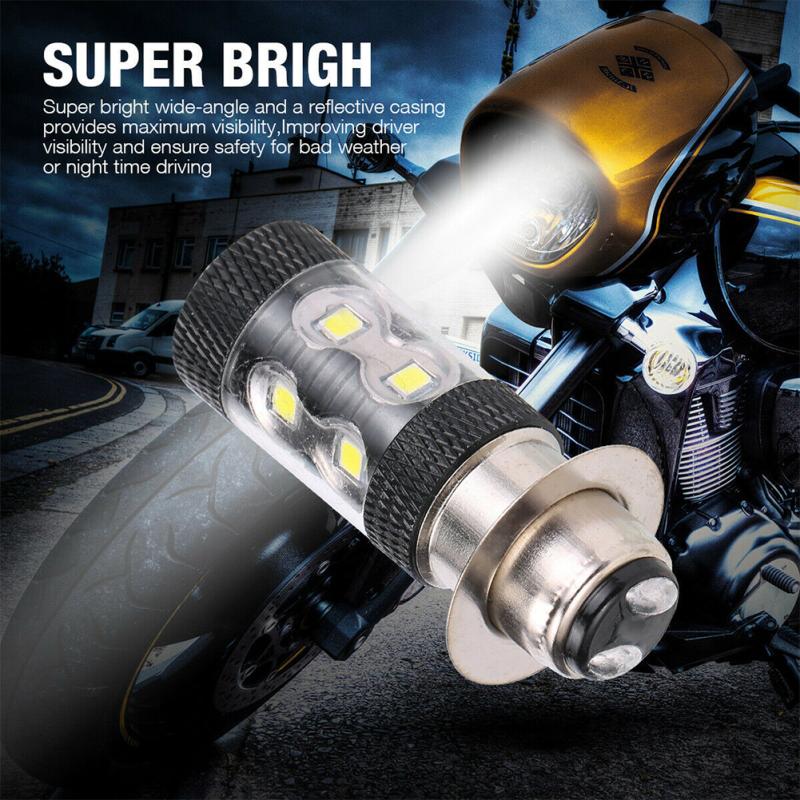 1 пара H6/p15d 10smd 50w H6m светодиодная лампа для мотоциклетной фары 1000лм 6000к Dc12v-24v 360 градусов