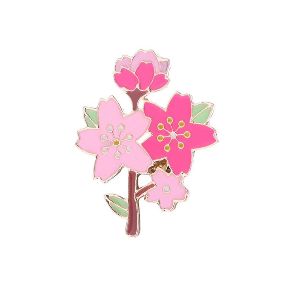 Pink Pretty Brooch Lucky Cartoon Paper Crane Flower Enamel Pins Custom Alloy Backpack Lapel Badge Jewelry Gifts for Girls Couple