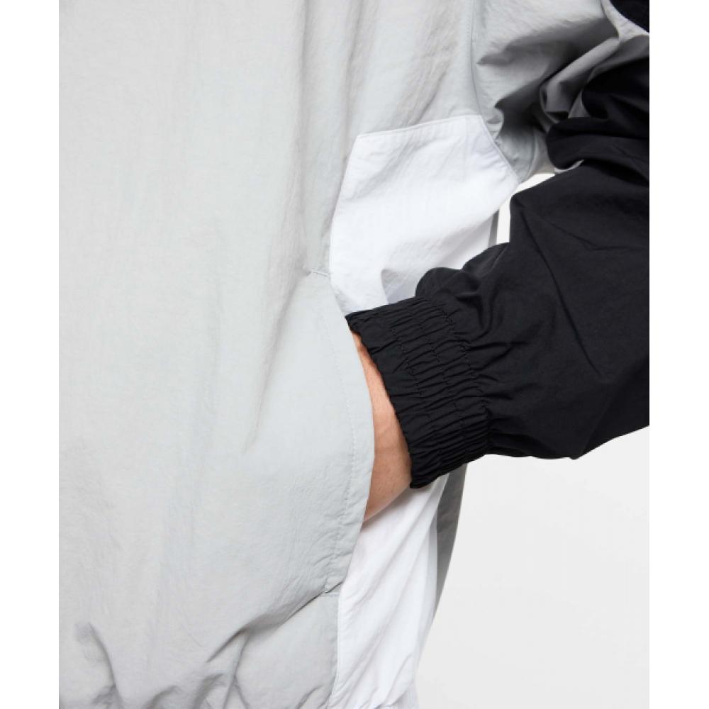 Nike Спортивная куртка Club Oversize Woven Track Jacket M Light sMoke Gray Black White Hq6110 077