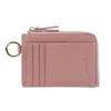 Lizdays Genuine Leather Fragment Case Mini Wallet with Zipper and Coin Slim Design Women's L-Shaped Purse, (Lavender)