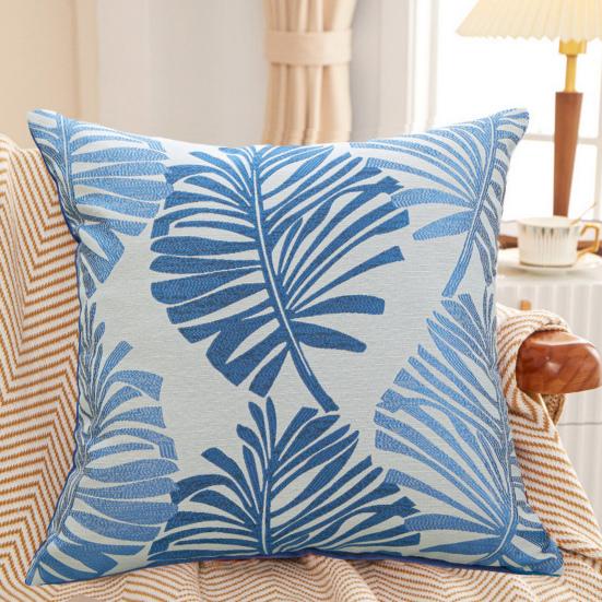 Декоративная наволочка со потайной молнией. Мягкая износостойкая моющаяся квадратная наволочка с принтом пальмовых листьев. Наволочка для спальни.