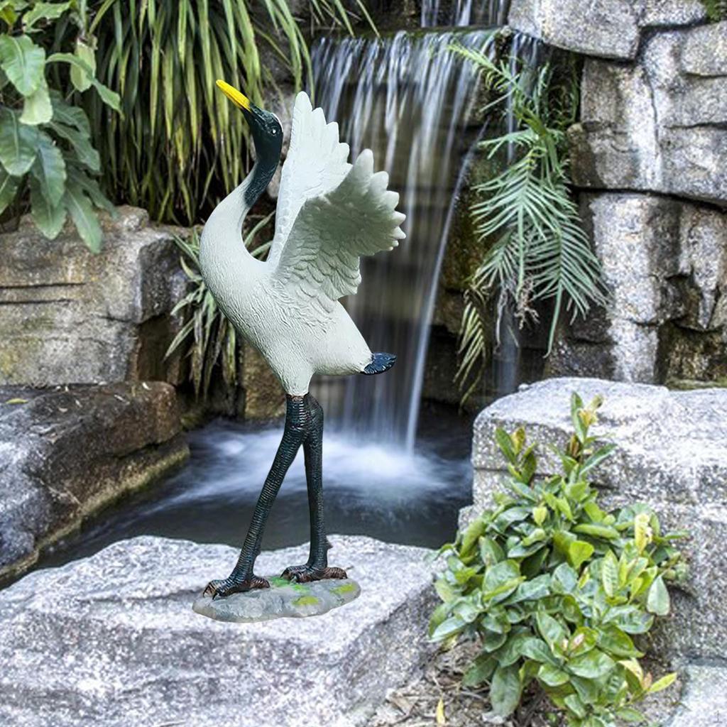 Садовая статуя, фигурка животного, журавль, скульптуры для двора, художественное ремесло, новинка, миниатюрные статуи птиц для