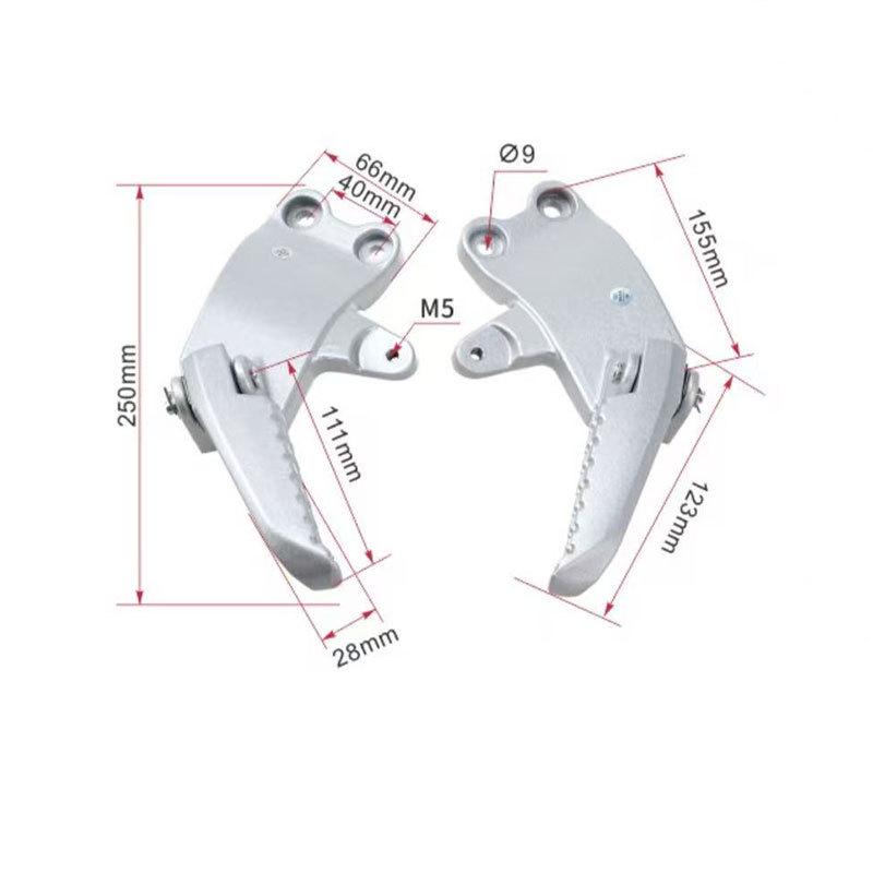 SYM Motorcycle Parts: New Xmax Folding Aluminum Alloy Pedals & Rear Seat Footrests