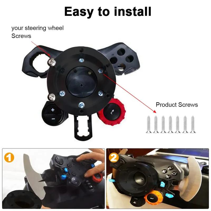For Logitech G29 G920 G923 Auto Sport Drifting Steering Wheels 350mm 14inch With Adapter Plate 70mm PCD For Racing Game CNSPEED