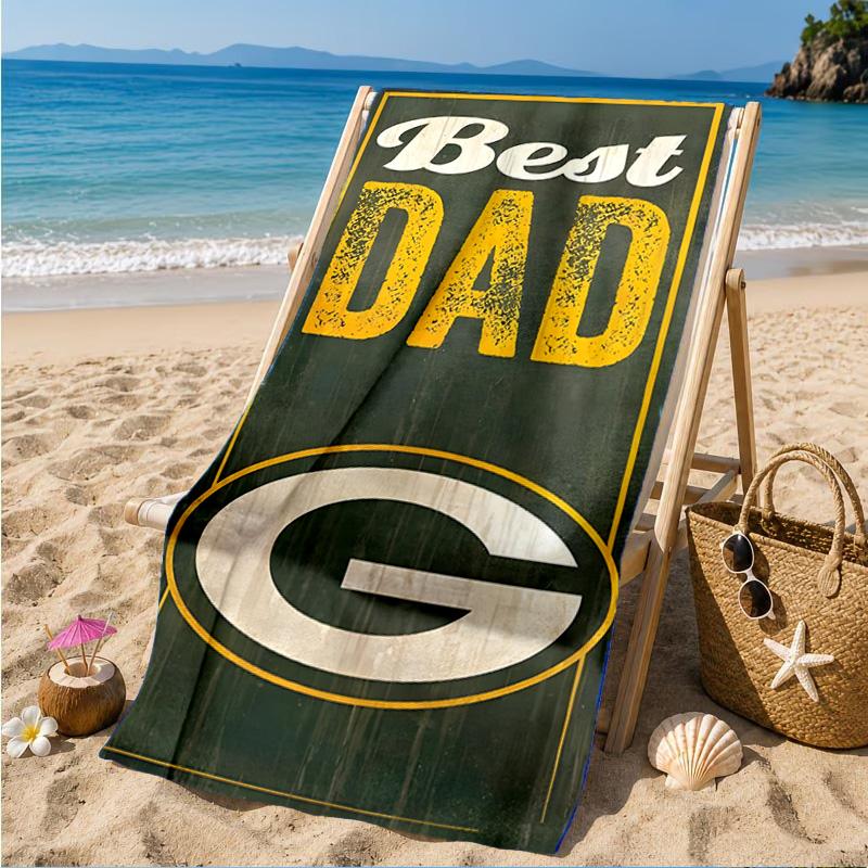 Green Bay Packers Fan Gear Beach Towel, Quick-drying, Easy to Care for, Suitable for Both Fitness and Beach Vacations,Sports Essential