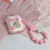 Браслет Happy Flower Tulips с розовым жемчугом и 3d милым кроликом, чехол для наушников для Apple Airpods 1 3 Pro 2 2nd, волнистая противоударная коробка с рисунком
