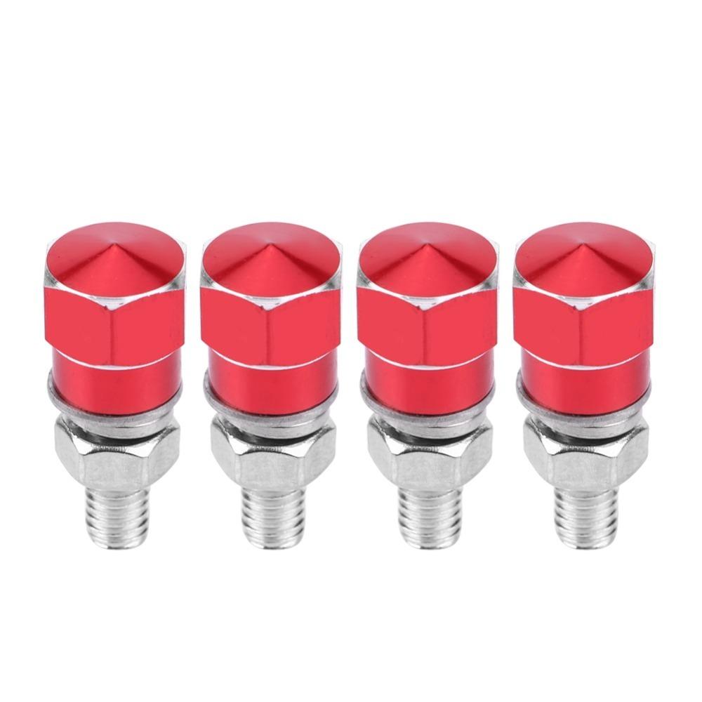 4PCS Black /Silver/ Gold /Blue/Red License Plate Screws Frame Bolts  Car Plate Installation