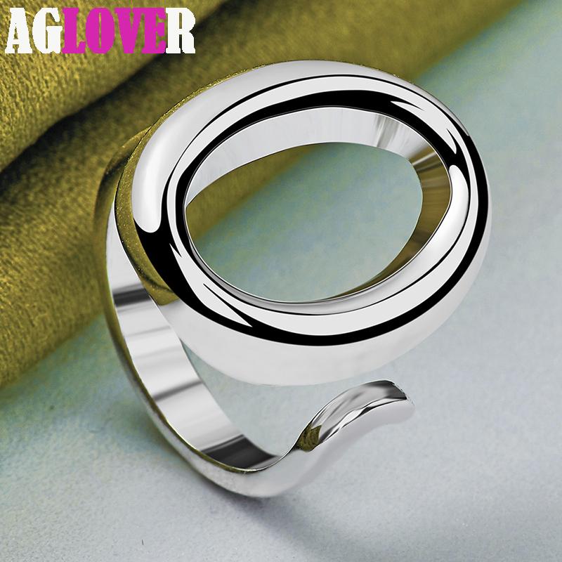 Ювелирные изделия из стерлингового серебра 925 пробы с круглым кольцом и регулируемым размером