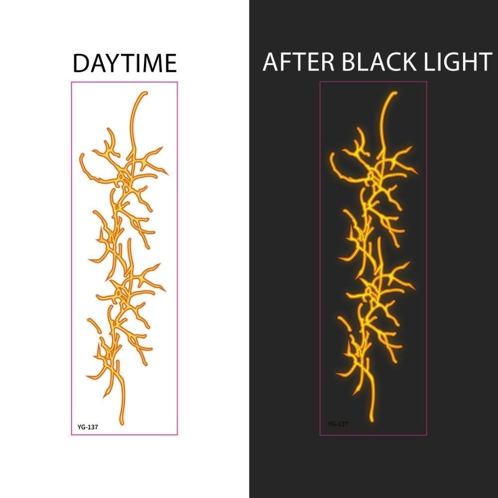 Black Light Fluorescence Tattoo Stickers Luminous Body Art Sticker Finger Hand Legs Arm