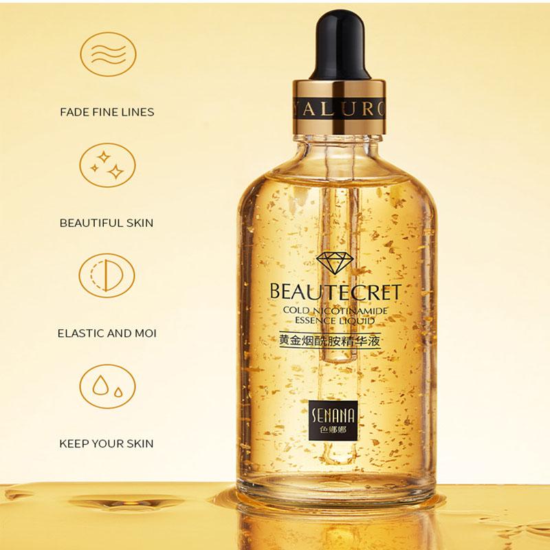 24-каратное золото, ниацинамидная эссенция, увлажняющая, питательная, освежающая, контроль жирности, уход за лицом