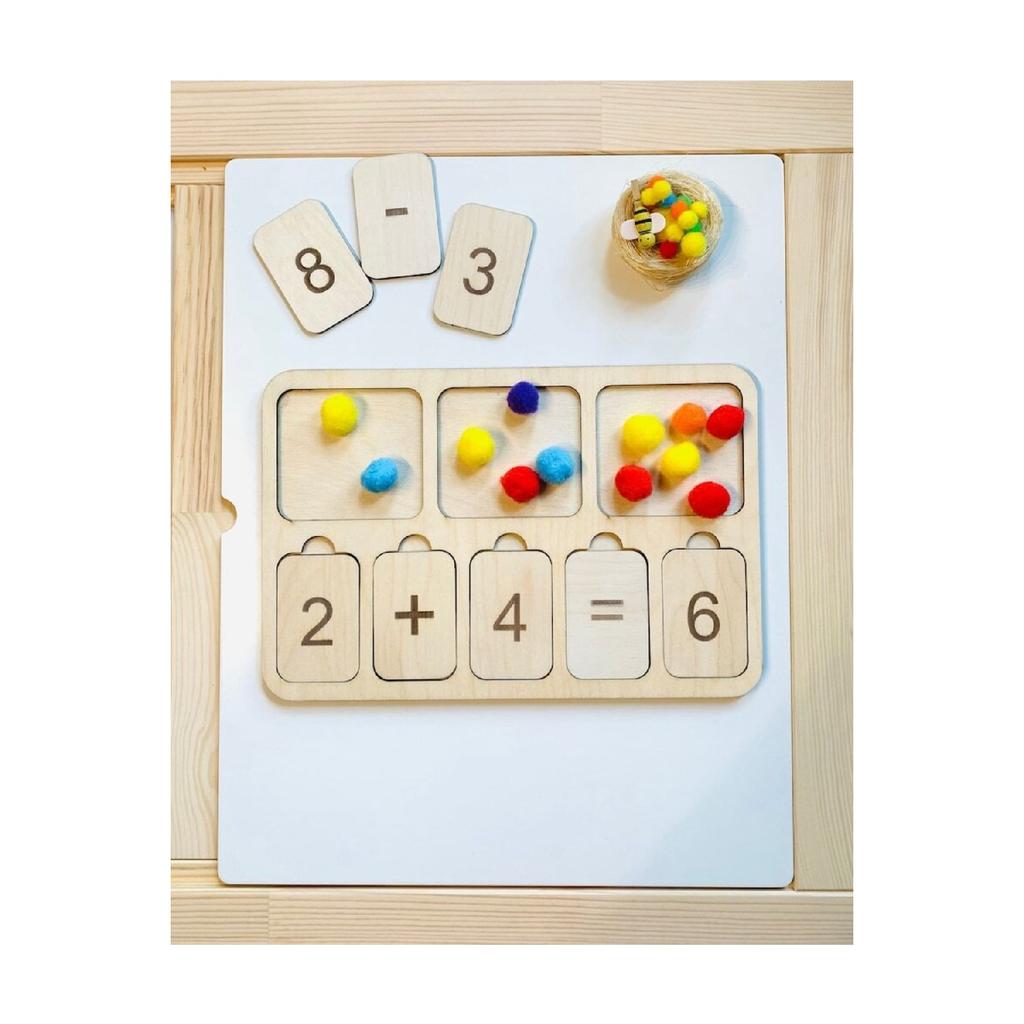 Деревянная счетная доска — математическая доска в стиле Монтессори — деревянный образовательный инструмент — школьная учебная деятельность