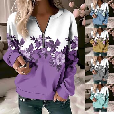 Женская толстовка, пуловер, базовая четверть, молния, желтый, красный, синий, галстук, уличный топ с v-образным вырезом и длинными рукавами, повседневный осенний пуловер