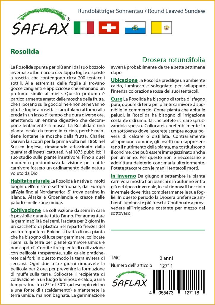 SAFLAX Росянка круглолистная - 50 семян - Drosera rotundifolia