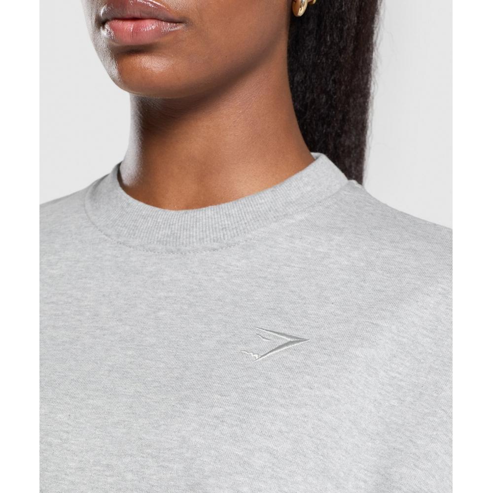 Gymshark Rest Day Sweats Oversized Crew Light Grey Core Marl B8a7a Gbcn