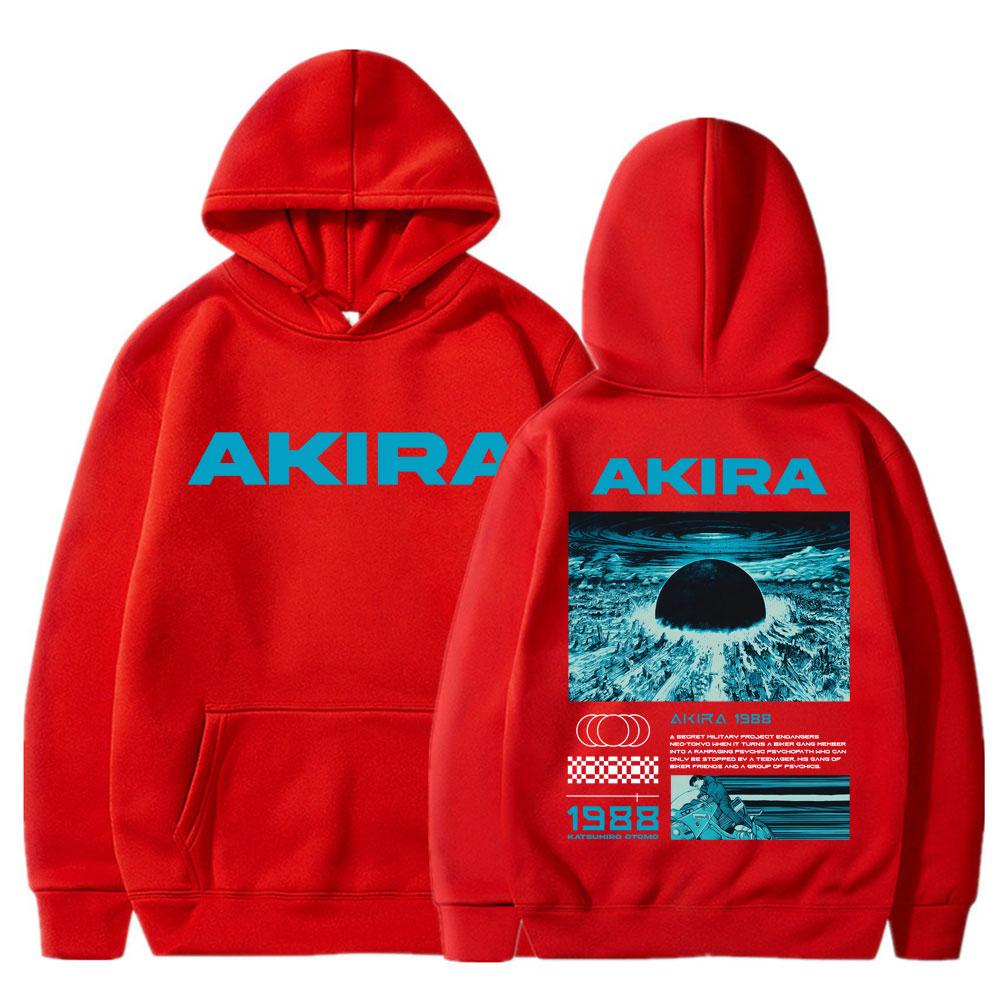 Japanese Anime New Tokyo Akira Hoodie Science Fiction Movie Retro Shotaro Kaneda Long Sleeve Fleece Loose Casual Male