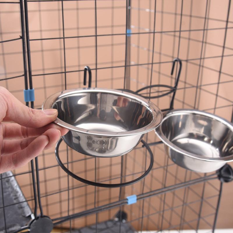 Pet Hanging Bowl Stainless Steel Detachable Design Feeding Bowl Stationary Dog Cat Bowl Pet Supplies