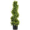 Artificial Cypress, 90 Cm, Spiral Shape, Plastic, In Pot