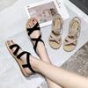 Летние сандалии, женская обувь, римская повседневная пляжная обувь с плоской подошвой