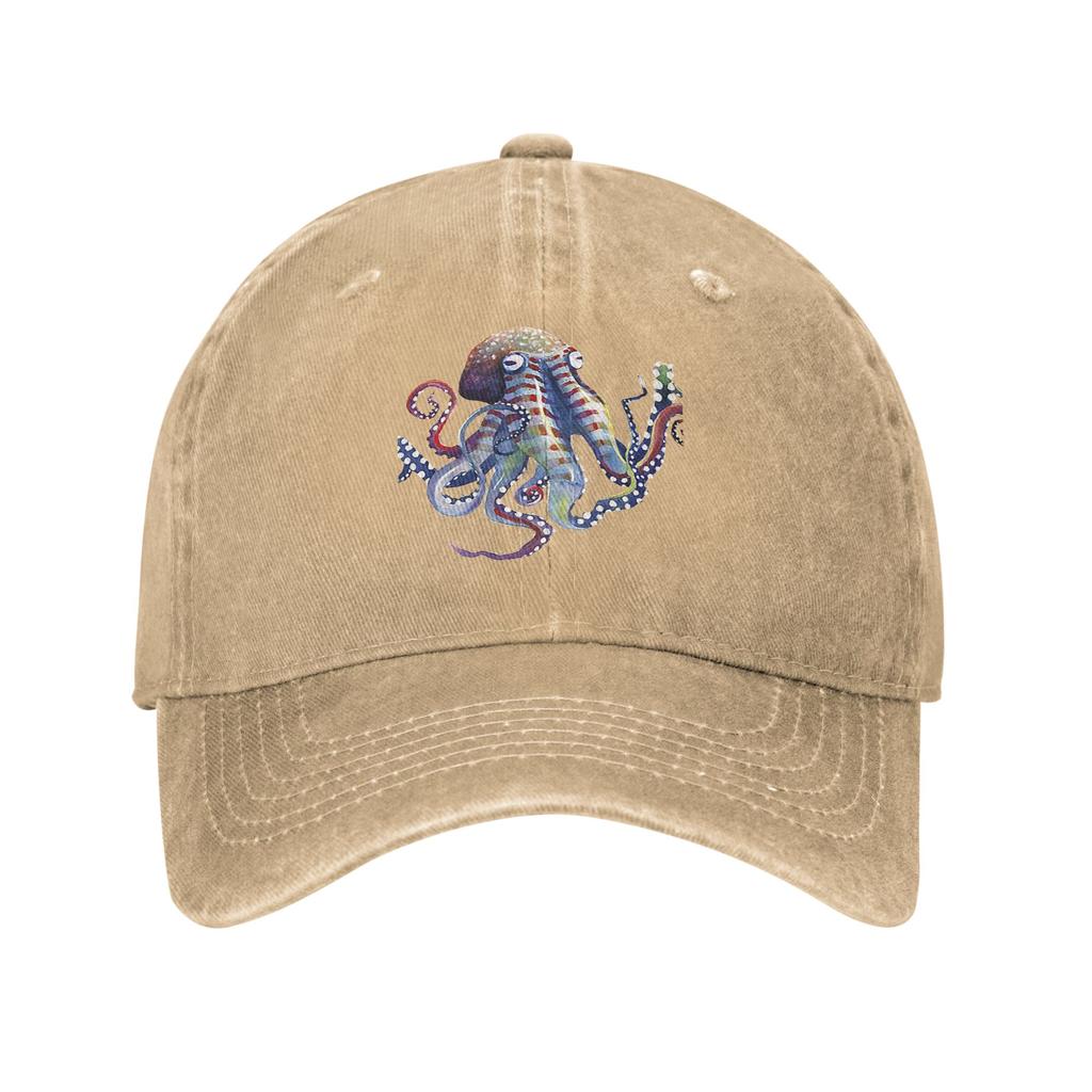 Octopus Denim Fabric Cap Casual Baseball Caps Adjustable Hat Summer Unisex Baseball Hats