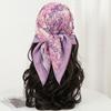 70Cm Floral Print Muslim Hijab Women Bandanas Square Silk Scarf Headband Handkerchief Neckerchief Hairscarf Scarves Luxury