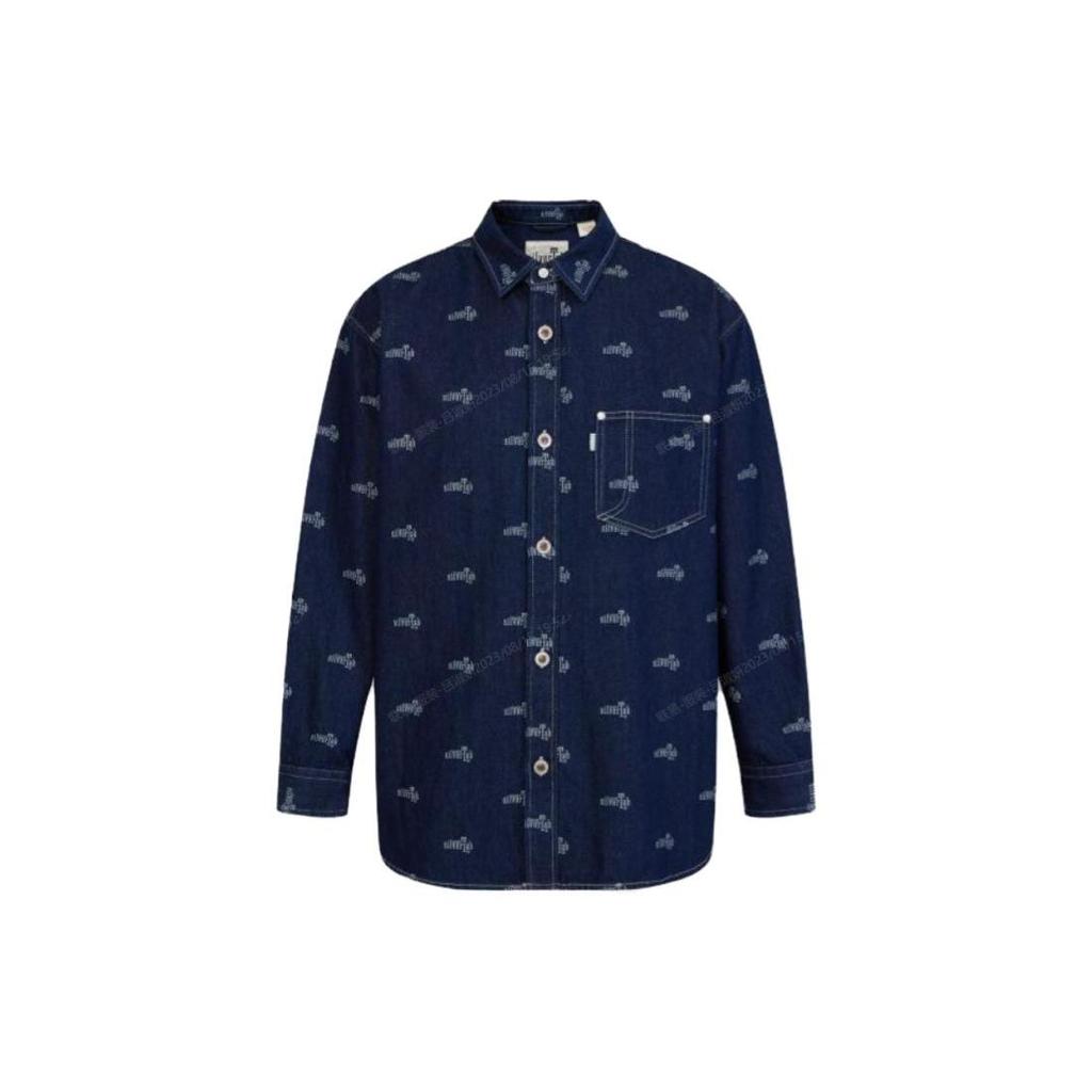 Рубашка джинсовая мужская Levis с принтом, с длинным рукавом, синяя A6782-0000