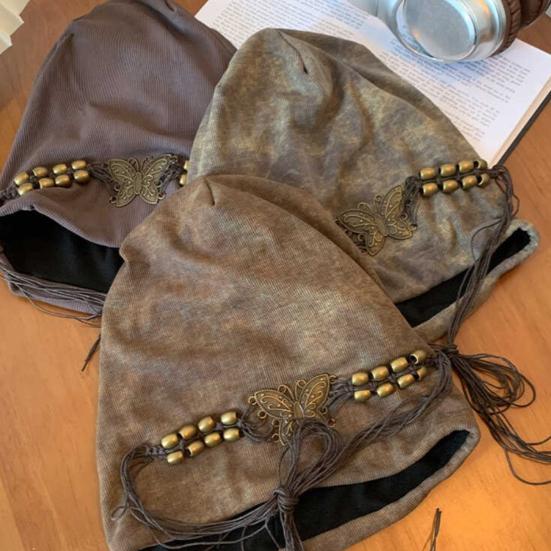 Женская вязаная шапка Зимняя мягкая теплая шапка-бини с кисточкой Женская эластичная шапка-бини