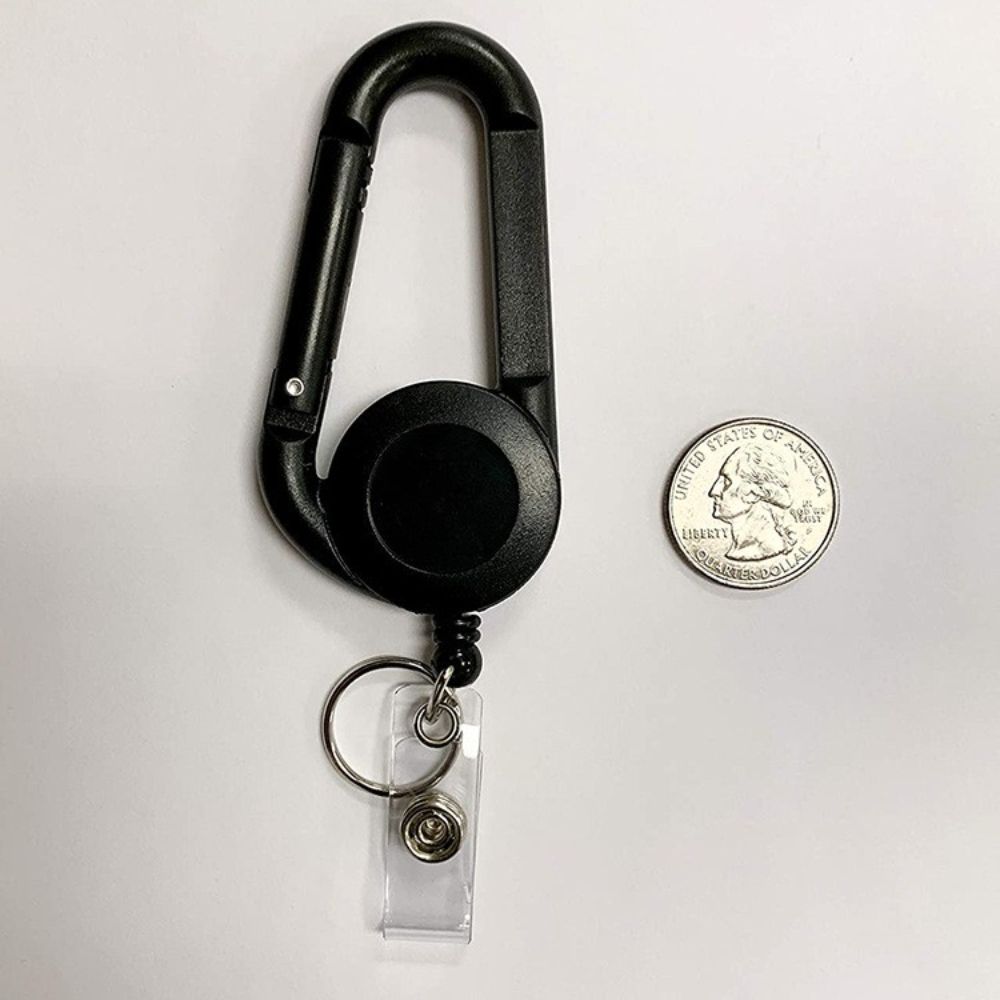 Card Holder Outdoor Telescopic Carabiner Keychain Badge Holder Badge Reel Clip Easy Pull Buckle