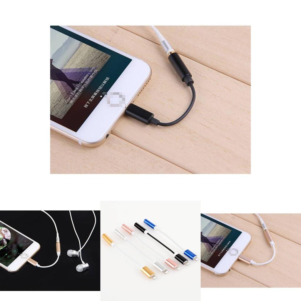 Аудиоадаптер Apple Iphone7 Lightning с золотистой, серебристой, розово-золотистой и черной отделкой для всех систем