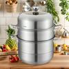 Пароварка из нержавеющей стали с корзиной для пароварки, кастрюля для супа, пароварка с ручкой, кастрюля для бульона, посуда для кухонных принадлежностей