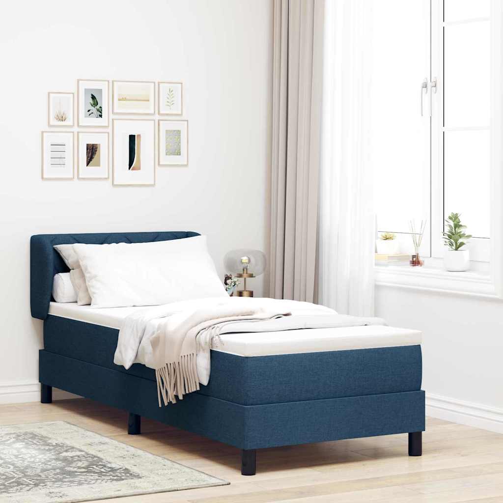 Box Spring Bed with Mattress and Headboard Blue 80 x 200 cm Fabric