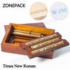 ZONESUN Набор форм для горячего тиснения букв из латуни, 6 мм, с деревянным ящиком, шрифт Time New Roman