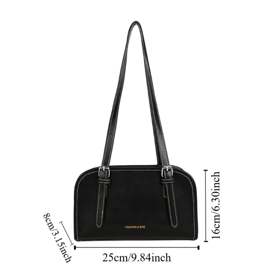 Underarm Boston Bag Korean Style PU Leather Handbag Trendy Single Shoulder Bag Girls