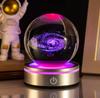 3D Galaxy Crystal Ball with LED Light Base Glass Planet Sphere Galaxy Model Figurine Night Light Astronomy Decoration Gifts