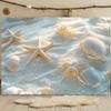 Tropical Beach Background for Parties, Beach Decoration, Sand, Starfish and Shells, Baby Shower Background, Photo Accessories