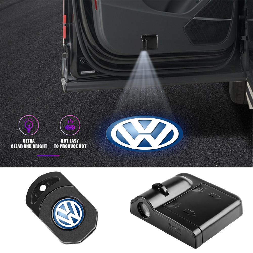 Car Logo Universal Wireless Welcome Light For VW Volkswagen Golf 7 Passat B6 Mk4 Tiguan GTI Interior Mouldings KJWZ-N742 BCW1