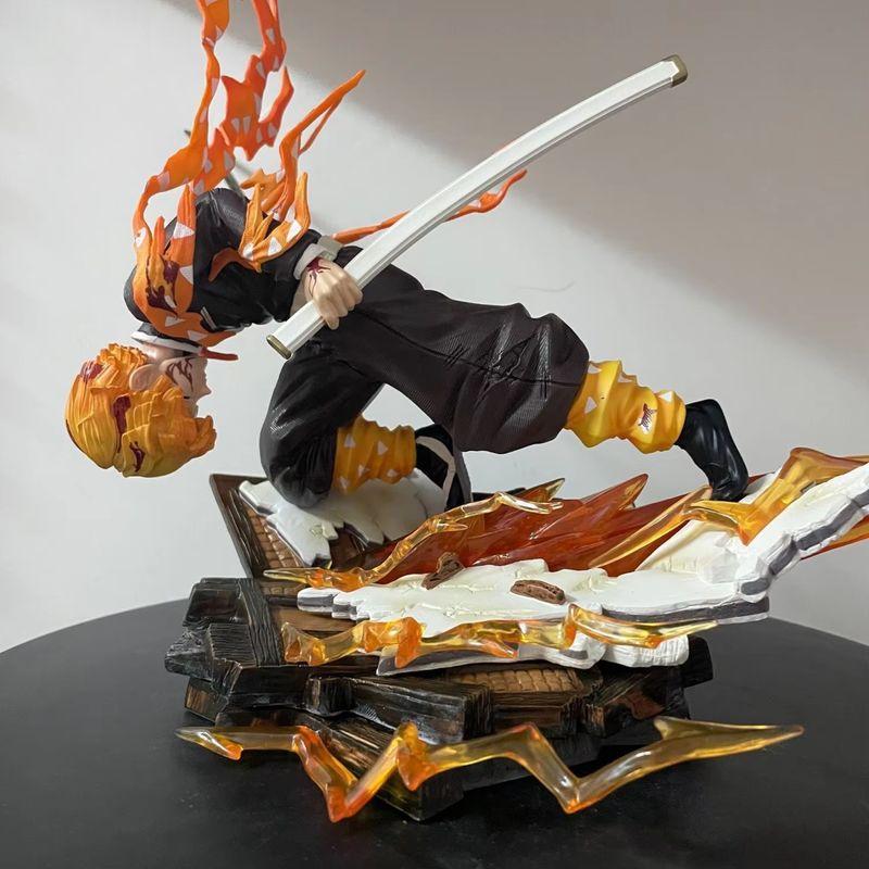 Demon Slayer Infinity Castle Agatsuma Zenitsu Honoikazuchi Series Luminous Statue Action Figure Model Ornament Gk Youth Toy
