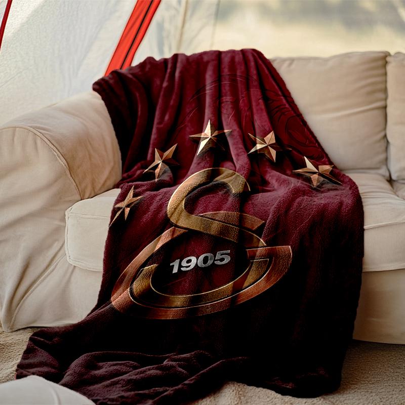 1pc Comfortable Home Print Throw Blanket, Galatasaray SK Blanket For Bed and Sofa Use, Special Present For Family