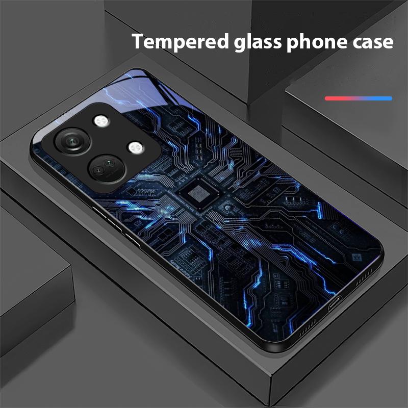 Компьютерный элемент для OnePlus Nord 3 5 6T 7 Pro 8 12 10T Reno8 Lite 5G 10R Nord N30 Чехол для телефона из закаленного стекла с твердой оболочкой Черный