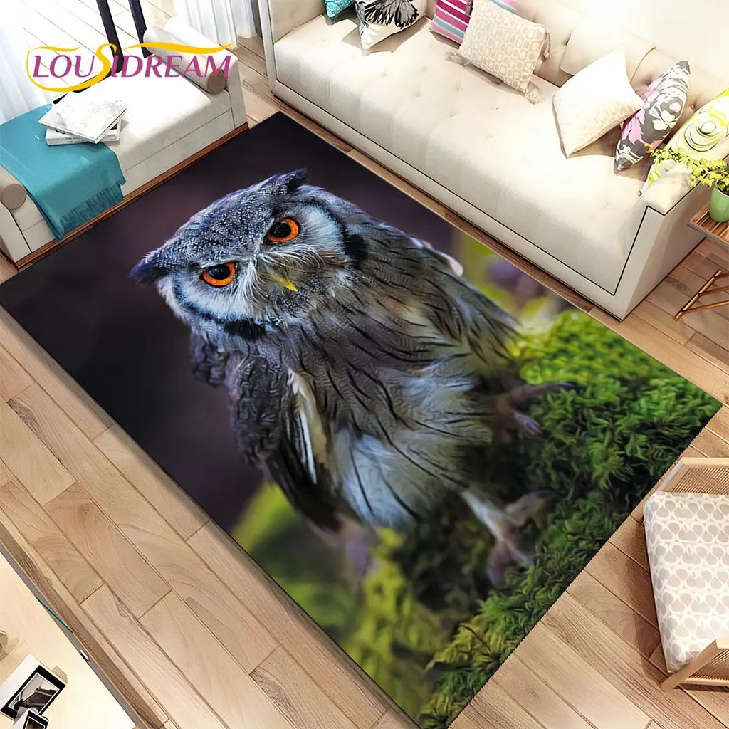 Милый ковер с 3D мультяшным рисунком совы, ковер для дома, гостиной, детской спальни, дивана, коврик для двери, декор, детские игры, нескользящий напольный коврик