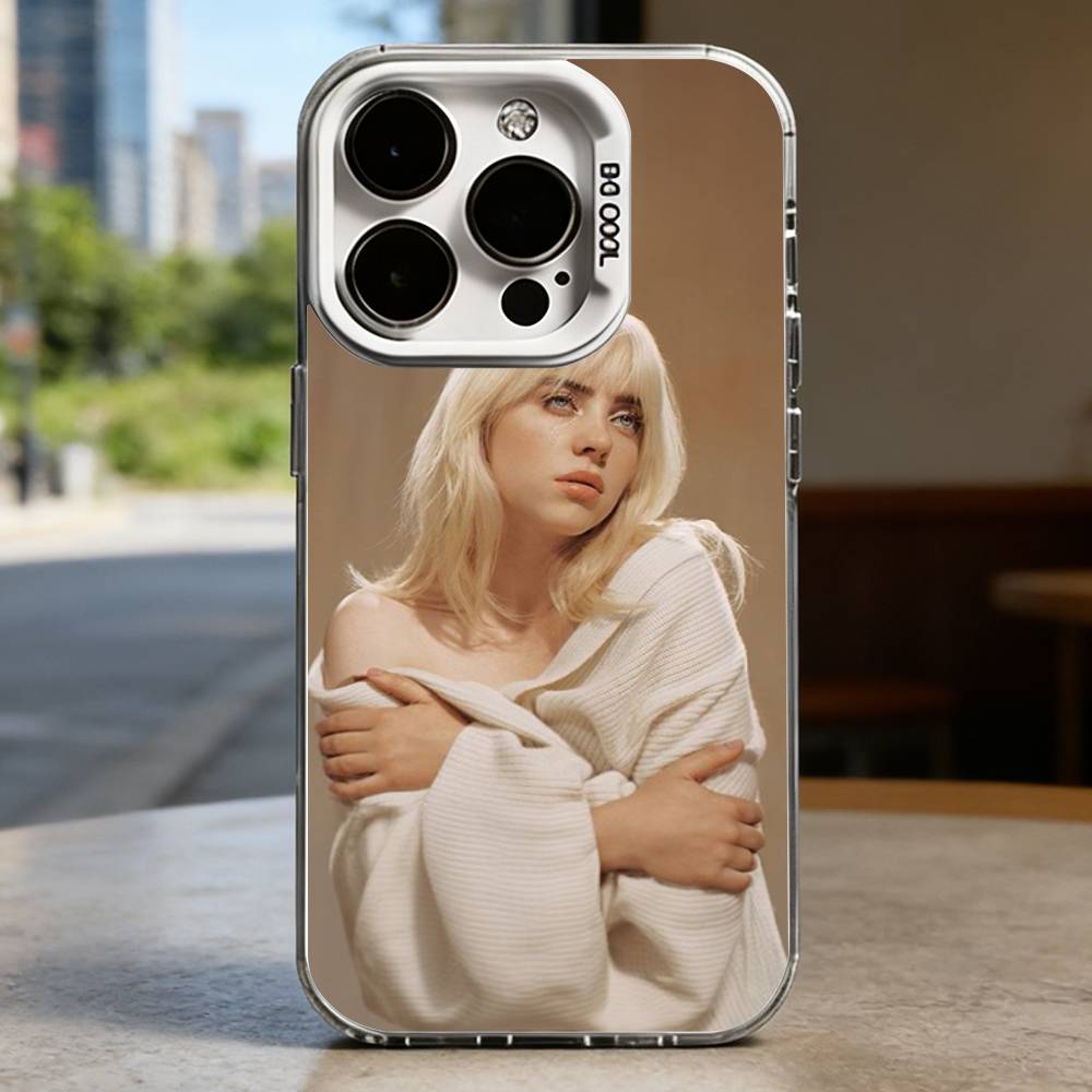 B-Billie E-Eilish Белый противоударный чехол для телефона для iPhone 16,15,14,13,12,11,Pro,XS,Max,Plus,Mini,SE