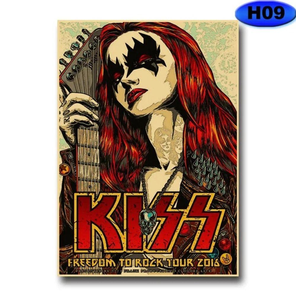 Винтажная жестяная вывеска группы KISS Хэви-метал Декор для музыкальной комнаты